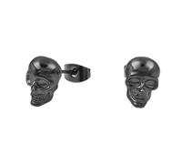 Boucles d'oreilles gothiques en argent S925 hommes, à la mode, avec aiguille en forme roche noire, Piercing, Halloween, tête mort
