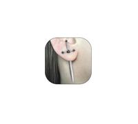 Boucles d'oreilles gothiques en forme d'épée avec strass, boucles d'oreilles à vis en forme d'épée rétro noires avec oxyde de zirconium, boucles d'oreilles à tige avant et arrière pour femme, Métal