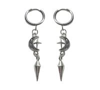 Boucles d'oreilles gothiques légères avec lune et étoile mystiques faites à la main pour festivals de musique et événements