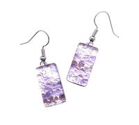 Boucles d'oreilles goutte en verre de Murano Millefiori en verre de Murano sur feuille d'argent - Fait main à Venise en Italie - Bijoux vénitiens, 2cm x 1cm, Verre, Pas de gemme