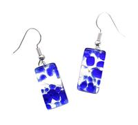 Boucles d'oreilles goutte en verre de Murano Millefiori en verre de Murano sur feuille d'argent - Fait main à Venise en Italie - Bijoux vénitiens, 2cm x 1cm, Verre, Pas de gemme
