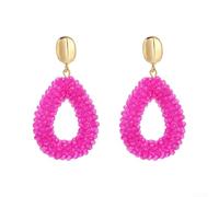 Boucles d'oreilles goutte perlées bohème faites main