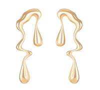 Boucles d'oreilles gouttelettes art abstrait, conception de vague irrégulière, idéal pour les formes concaves quotidiennes, les fêtes et les dates