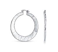 Boucles D'Oreilles Grandes Perles Texturées Et Martelées La Mode Boho Pour Femmes Pour Ados Laiton Plaqué Argent Pouces