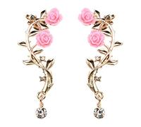 Boucles d'oreilles grimpantes rétro en métal brillant pour fille, taille unique, Comme décrit, Comme décrit.