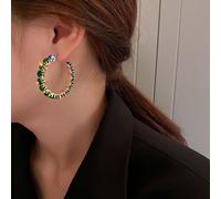 Boucles d'oreilles Guadeloupe vertes rondes - Boucles d'oreilles avec cristaux