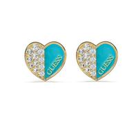 Boucles d'oreilles - GUESS - JUBE03048JWYGTQT-U - Doré - Acier inoxydable - Coeur bleu émaillé