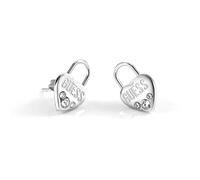 Boucles d'oreilles - GUESS - Lock Me Up UBE20054 - Acier inoxydable - Cristaux Swarovski - Argenté