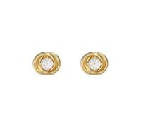 Boucles D'Oreilles Perfect Acier Doré Puces Et Zircons Cubiques 8 Mm Doré