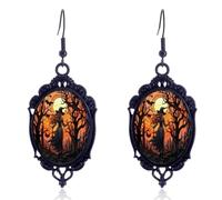 Boucles d'oreilles Halloween Femme,halloween Chapeau Sorcier Boucles D'oreilles,Boucles d'oreilles Gothiques halloween Earrings Décorations pour Filles et Femmes (A)