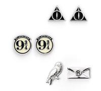 Boucles d'Oreilles Harry Potter - Lot de 3 - Quai 9 3/4, Reliques de la Mort et