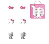 Boucles d'oreilles Hello Kitty Set 3 pièces pour filles - Boucles d'oreilles Hello Kitty 3 paires de bijoux fantaisie avec motifs amusants
