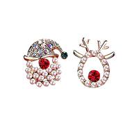 Boucles D'Oreilles Homme Arbre de noël Boucle D'oreille Mignon Festif Bijoux Cadeaux De Noël Pour Femmes Enfants Filles Cloche Santa Flocon Neige (H, One Size)