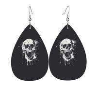 Boucles d'oreilles horreur fantôme tête de mort imprimé goutte d'eau bijoux mode cadeau pour la Saint-Valentin vacances décoration voyage