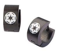 Boucles d'oreilles Huggie noires avec logo Galactic Empire de Star Wars G