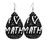 Boucles D'Oreilles I Love Math Boucles D'Oreilles Pendantes En Cuir Décoration Boucles D'Oreilles Pendantes Vintage Boucles D'Oreilles Percée Pour Fête Cadeau Bijoux