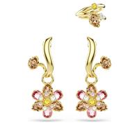 Boucles d'oreilles Idyllia, Parure (3), Tailles variées, Fleur, Multicolores, Placage de ton or OS