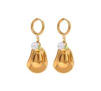 Boucles d'oreilles imperméables et robustes en acier inoxydable avec motifs de coquillage festonnés uniques pour les amateurs de voyage, taille unique, Comme décrit, Comme décrit.