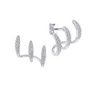 Boucles d'oreilles incurvées élégantes avec trois formes disponibles en or et argent - Matériaux en alliage pour peaux sensibles