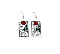 Boucles d'oreilles japonais Anime Ghost Killing Tanjiro Kamado pince d'oreille Cosplay accessoires de fête collier pendentif (earings)