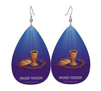 Boucles d'oreilles jeudi saint pour femmes filles en cuir bijoux légers boucles d'oreilles pendantes en forme de larme