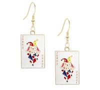Boucles d'oreilles joker lapin émaillé - Bijoux poker humoristiques cadeaux soirées (Multi)