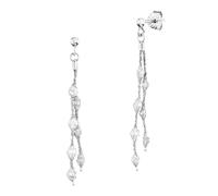 Boucles d'oreilles Julie Julsen en argent sterling 925/- total 14 zircons bla...