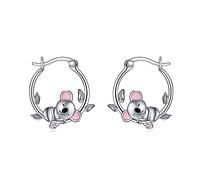 Boucles d'Oreilles Koala pour Femmes Argent Sterling 925 Créoles Koala Boucles d'Oreilles pour Filles Bijoux Koala Cadeau