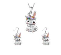 Boucles d'oreilles lapin de Pâques pour femme en argent sterling 925 4 juillet pour la fête des mères, Noël, la Saint-Valentin, taille unique, Métal, Pas de gemme