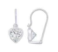 Boucles d'oreilles - LÉA & ARTHUR - Cœur - Argent 925 - Oxyde de zirconium - Système brisure