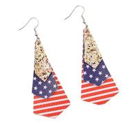 Boucles d'oreilles légères d'inspiration rétro avec impression multicouche unique et drapeaux à paillettes portables pour les occasions festives