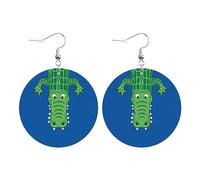 Boucles D'Oreilles Légères En Cuir Synthétique Alligator En Cercle | Boucles d'oreilles en cuir en forme de larme femme Pour parfaites pour les fêtes remise de diplôme