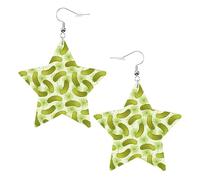 Boucles d'oreilles légères en forme d'étoile en cuir pour sushi aneth et cornichons, One Size, Cuir, Pas de pierre précieuse