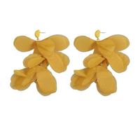 Boucles d'oreilles légères en mousseline de soie avec perles florales - Bijoux de mariage élégants pour les amateurs de mode