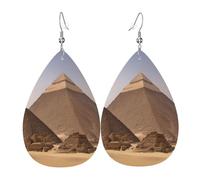 Boucles d'oreilles légères en simili cuir, boucles d'oreilles tendance, boucles d'oreilles pendantes mignonnes pyramides d'Égypte