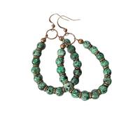 Boucles d'oreilles légères et colorées en pierre naturelle élégante avec perles - Accessoire idéal pour les fêtes et événements musicaux - Bijoux vintage