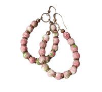 Boucles d'oreilles légères et colorées en pierre naturelle élégante avec perles - Accessoire idéal pour les fêtes et événements musicaux - Bijoux vintage