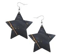 Boucles d'oreilles légères et élégantes en cuir avec imprimé feuilles de plantes enchantées, accessoires pour les fêtes, les danses et la vie quotidienne.