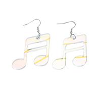 Boucles d'oreilles légères noires avec notes colorées uniques - Bijoux de personnalité pour concerts et tenues décontractées - Boucles d'oreilles noires transparentes, taille unique, Comme décrit