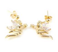 Boucles d'oreilles - LES TRESORS DE LILY - Fée - Plaqué or - Oxyde de zirconium - Blanc