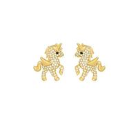 BOUCLES D'OREILLES LICORNE SUR CRISTAUX AUTRICHIEN, FIGURINE LICORNE, BOUCLES LICORNE