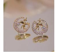 BOUCLES D'OREILLES LICORNE SUR CRISTAUX SWAROVSKI, FIGURINE LICORNE, BOUCLES LICORNE