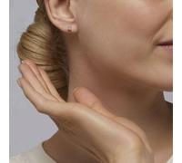 Boucles d'oreilles LIVE DIAMOND en Or 375/1000 Blanc et Diamant Synthétique