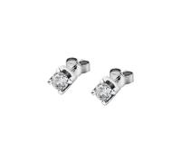 Boucles d'oreilles LIVE DIAMOND en Or 375/1000 Blanc et Diamant Synthétique
