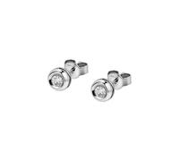 Boucles d'oreilles LIVE DIAMOND en Or 375/1000 Blanc et Diamant Synthétique
