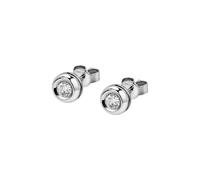 Boucles d'oreilles LIVE DIAMOND en Or 375/1000 Blanc et Diamant Synthétique