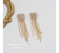 Boucles d'oreilles Longues boucles d'oreilles incrustées de boucles d'oreilles en zircon pour femmes bijoux de mariage