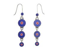 Boucles D'Oreilles Longues de Créateur ethnique Unique Pour Femmes Boucles D'Oreilles Bleue Lapis Lazuli Pierre Précieuse Chip Inlay Tibétain Tribal Boho Boucles D'Oreilles par des Artisan