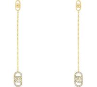 Boucles d'oreilles longues dorées avec cristaux LJ2906