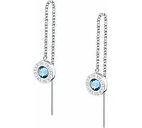 Boucles d'oreilles longues en acier avec cristaux T-Logo TJAXC118